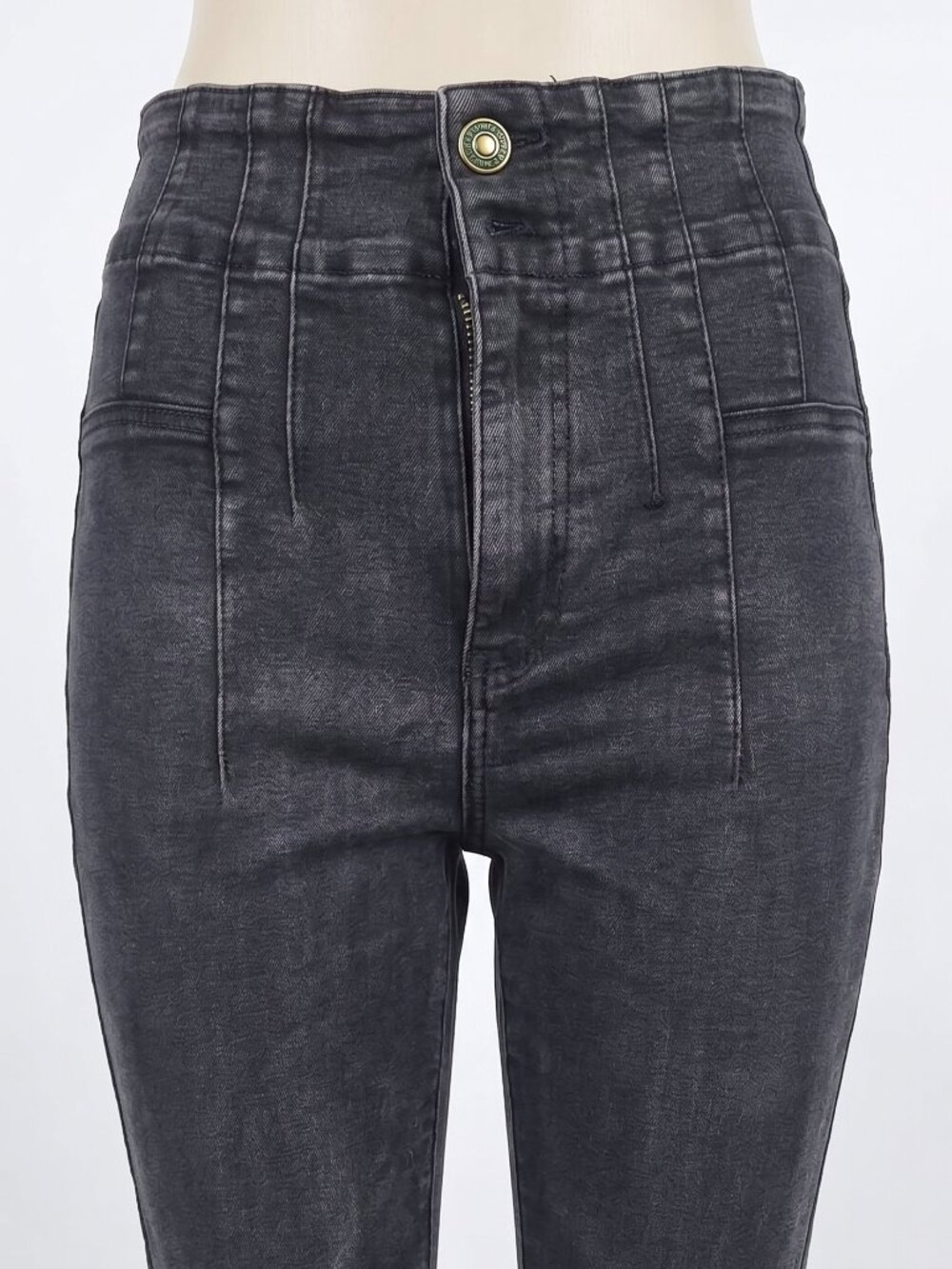 Free People We The Free Jayde High Rise Skinny Jeans Faded Black Size 27